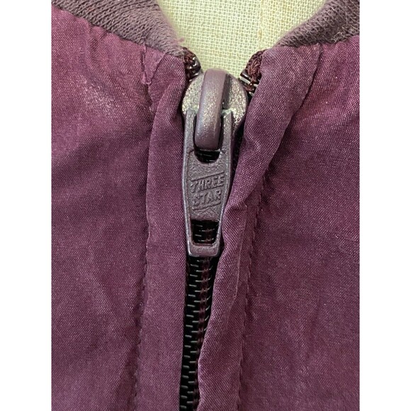 Vintage TULLIANO 100% Silk Track Bomber Jacket Men's XXL Burgundy Zip Lined - Picture 7 of 11